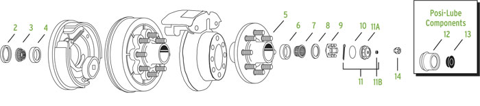 Rockwell Hub-Drum trailer 8 bolt on 6 1/2 inch Parts Illustration